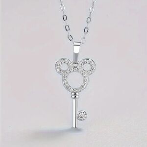 Silver Mickey Mouse Key Necklace NWT